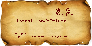 Misztai Honóriusz névjegykártya